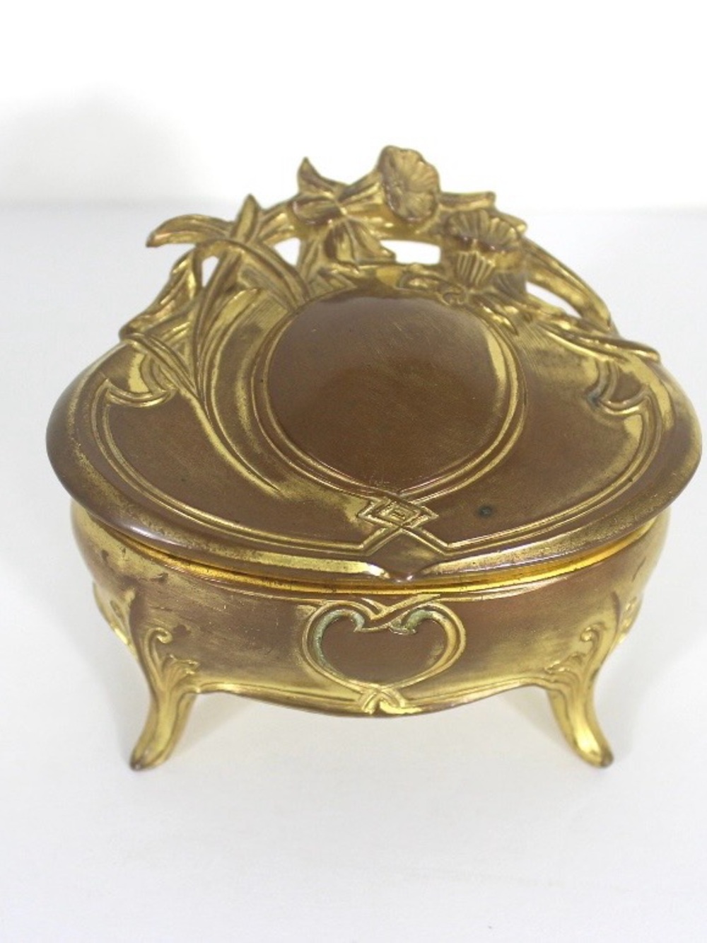 Ornate Gold-Tone Decorative Jewelry Box - Vintage